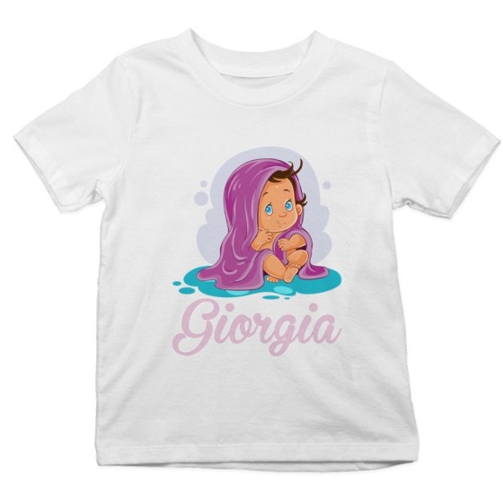 T-shirt bambina personalizzata con nome bimba con asciugamano Divertenti