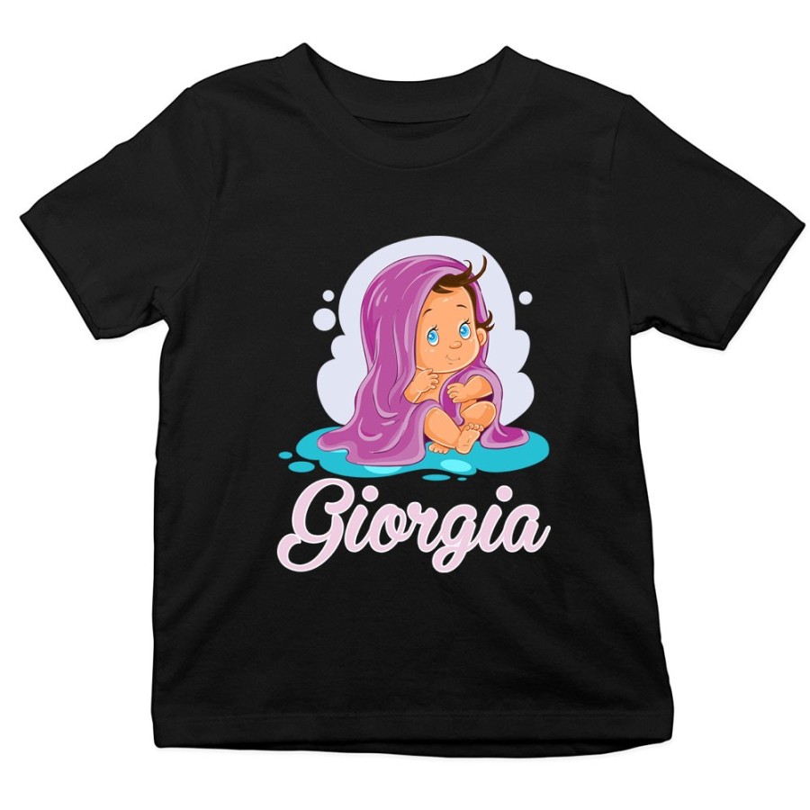 T-shirt bambina personalizzata con nome bimba con asciugamano Divertenti