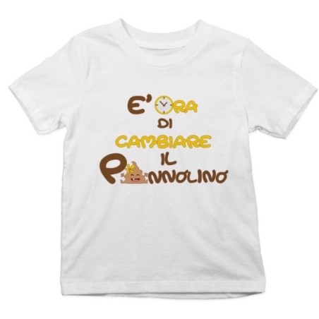 T-shirt bambino è ora di cambiare il pannolino Divertenti