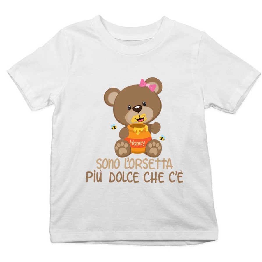 T-shirt bambino sono l'orsetto l'orsetta più dolce che c'è Divertenti