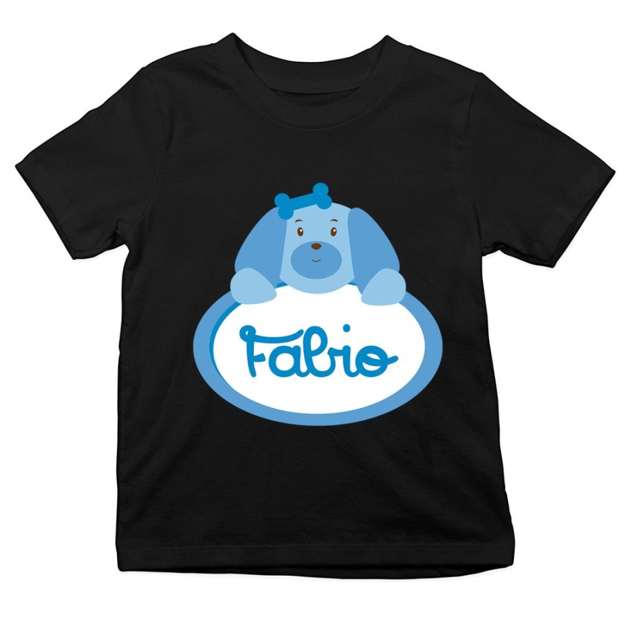 T-shirt bambino personalizzata con nome cagnolino Divertenti