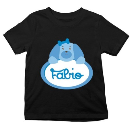 T-shirt bambino personalizzata con nome cagnolino Divertenti