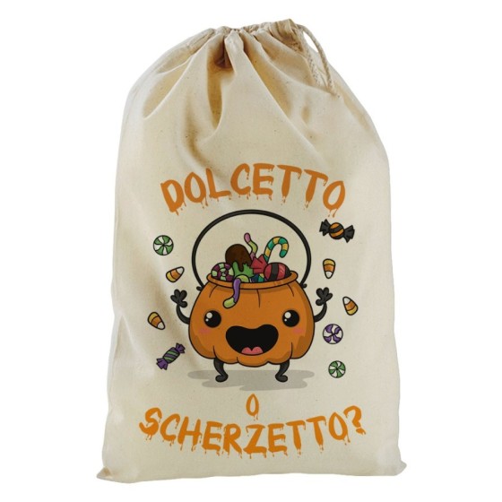 Sacchetto con zucca dolcetto o scherzetto? Halloween
