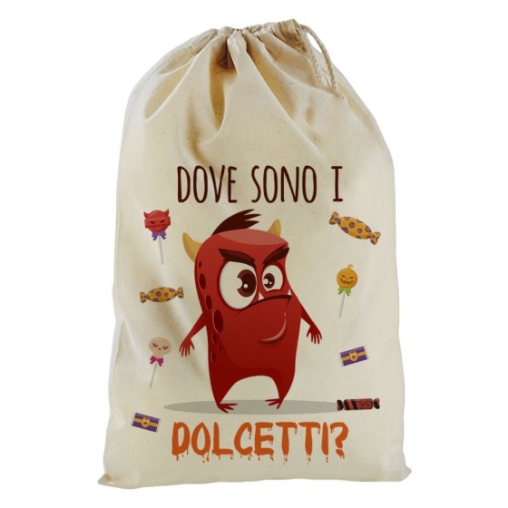 Sacchetto mostriciattolo dove sono i dolcetti? Halloween