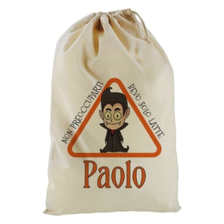Sacchetto personalizzato con nome non preoccuparti bevo...