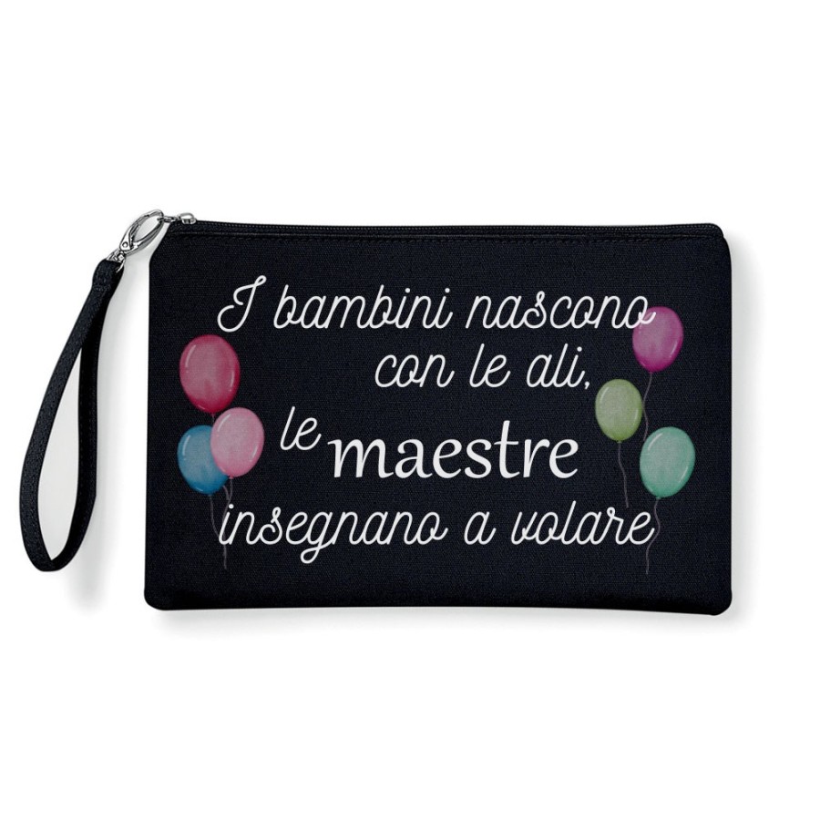 Pochette personalizzata i bambini nascono con le ali le maestre insegnano a volare grazie maestra Per insegnanti