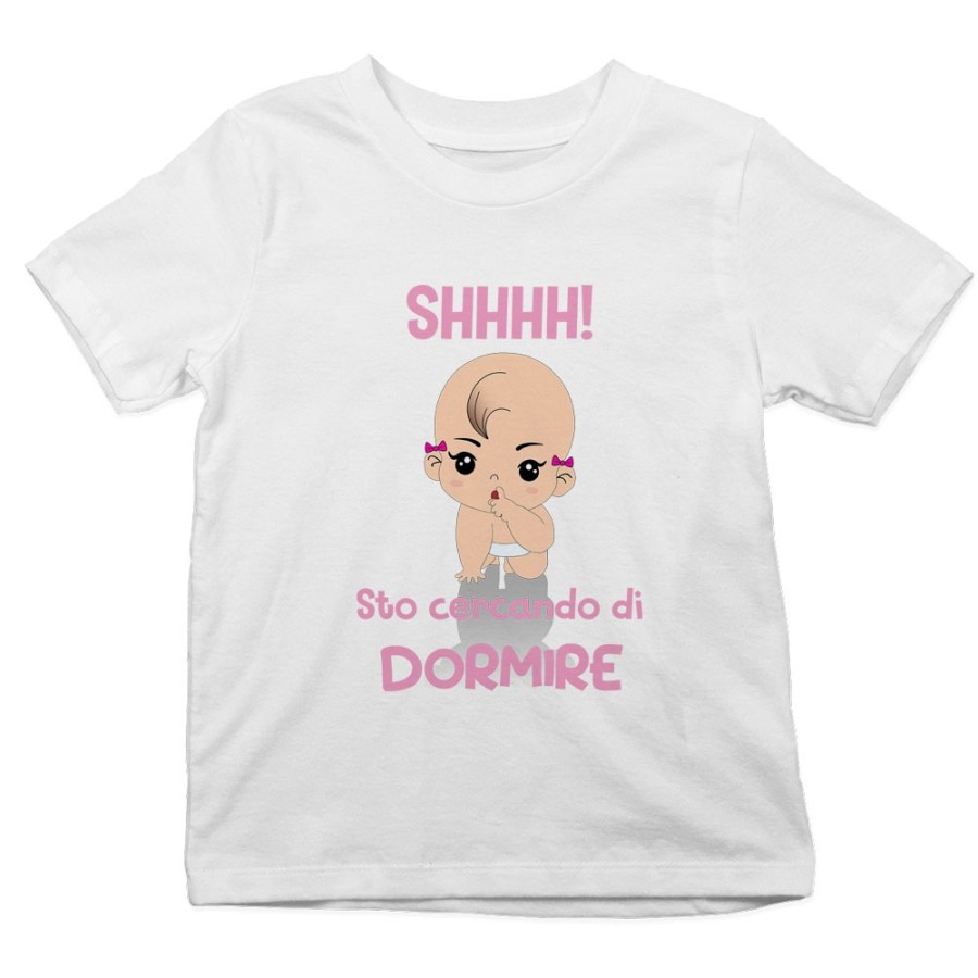 T-shirt bambino shhhh sto cercando di dormire Divertenti