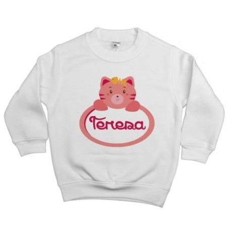 Felpa bambina personalizzata con nome gattino