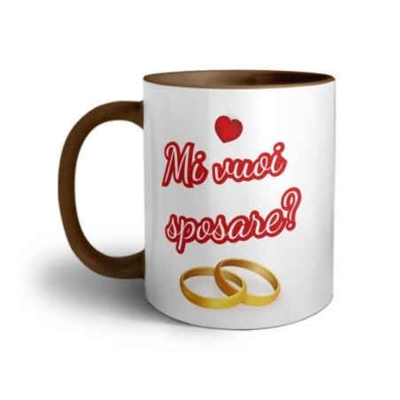 Tazza personalizzata con foto mi vuoi sposare con cuori Sposi