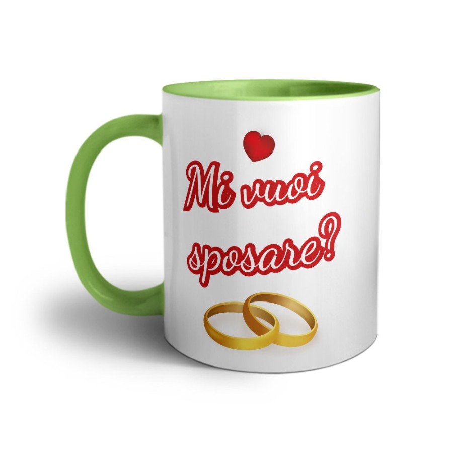 Tazza personalizzata con foto mi vuoi sposare con cuori Sposi