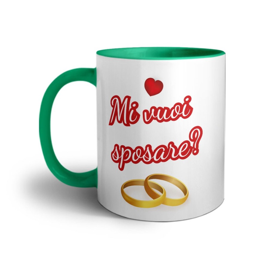 Tazza personalizzata con foto mi vuoi sposare con cuori Sposi