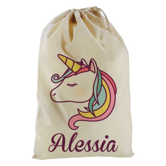 Sacchetto nascita bimbo personalizzato con nome unicorno magico Unicorni