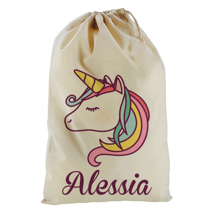 Sacchetto nascita bimbo personalizzato con nome unicorno magico Unicorni