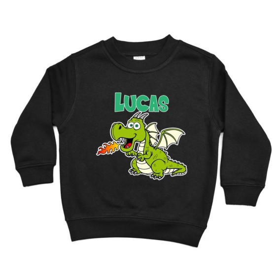 Felpa bambino personalizzata con nome baby draghetto Divertenti