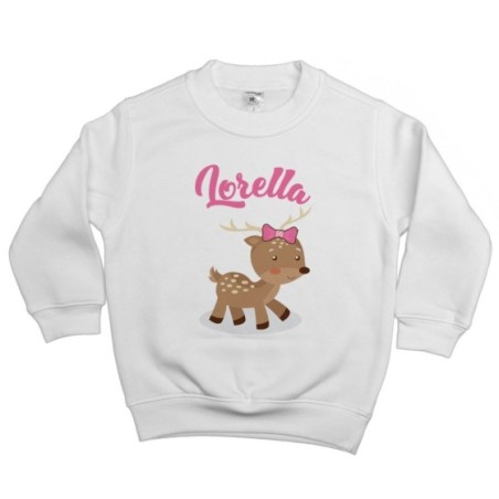 Felpa bambino personalizzata con nome baby cerbiatto
