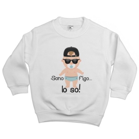Felpa bambino sono figo lo so streetwear Divertenti