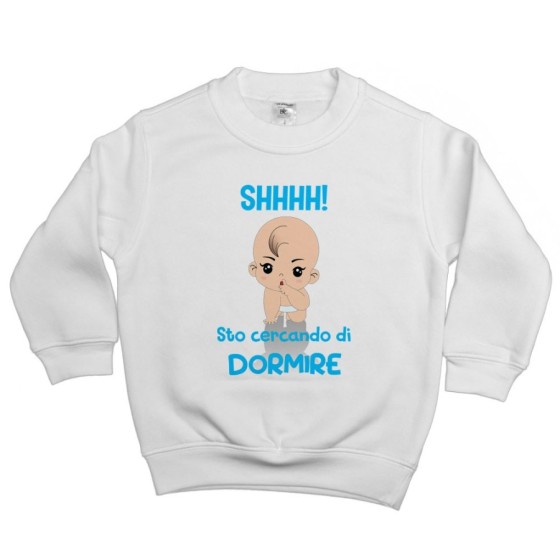 Felpa bambino shhhh sto cercando di dormire Divertenti
