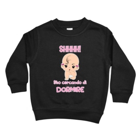 Felpa bambino shhhh sto cercando di dormire Divertenti