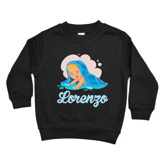 Felpa bambino personalizzata con nome bimbo con asciugamano Divertenti