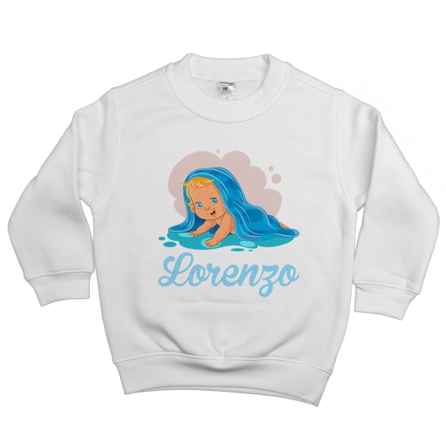 Felpa bambino personalizzata con nome bimbo con asciugamano Divertenti
