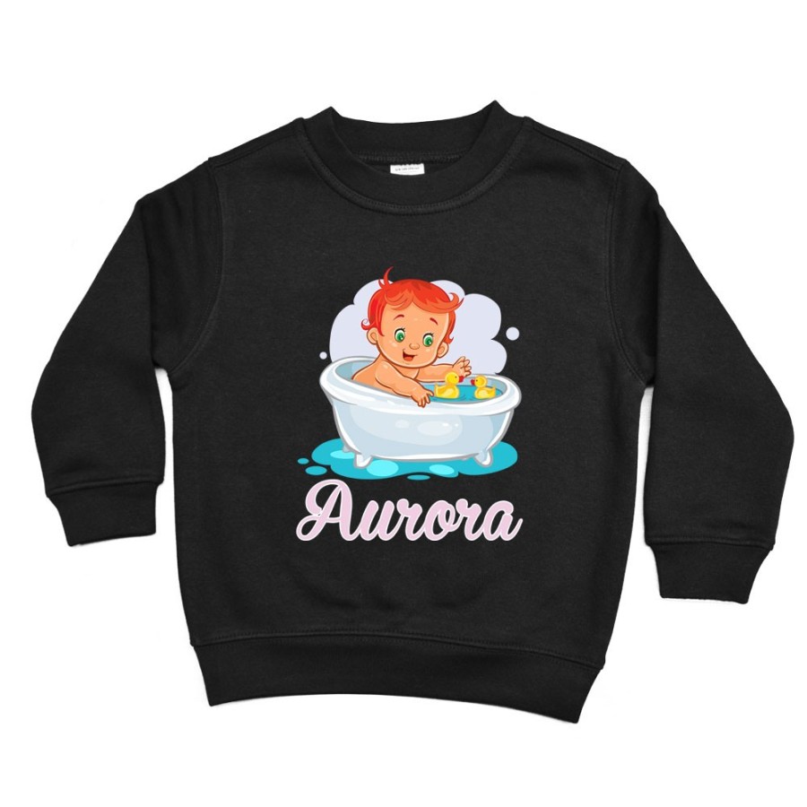 Felpa bambina personalizzata con nome bimba con paperelle Divertenti