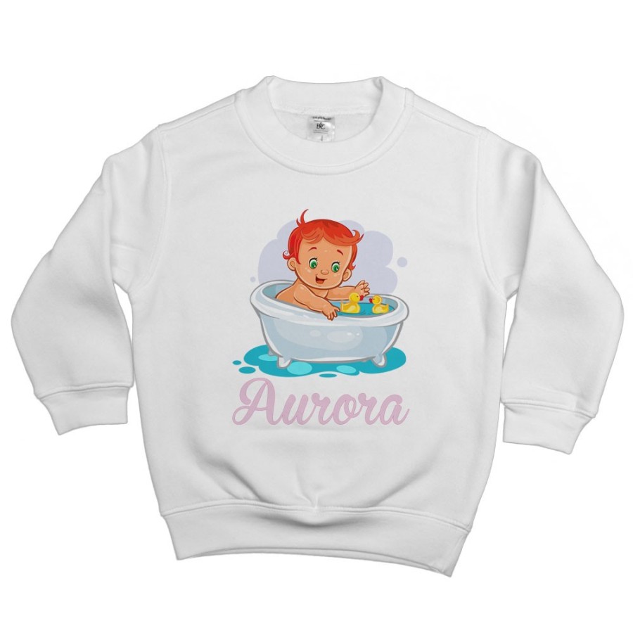 Felpa bambina personalizzata con nome bimba con paperelle Divertenti