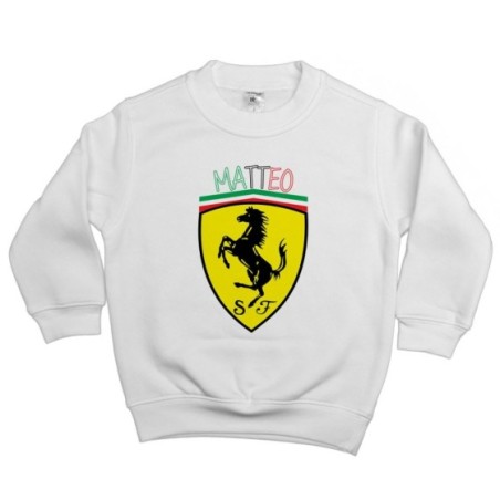 Felpa bambino personalizzata con nome ferrari Divertenti