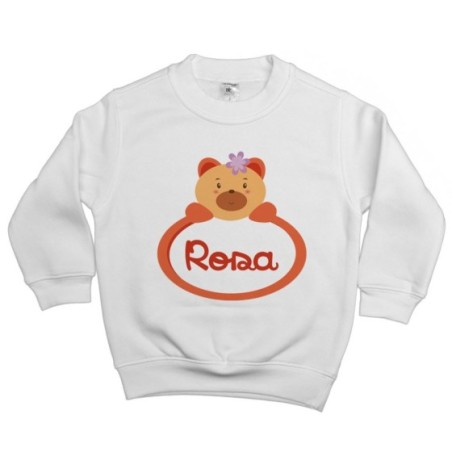 Felpa bambina personalizzata con nome orsetto Divertenti