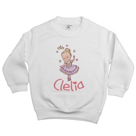 Felpa bambina personalizzata con nome baby ballerina