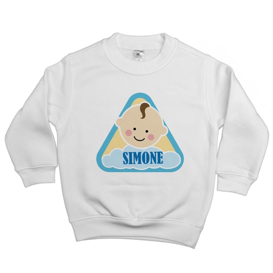 Felpa bambino personalizzata con nome alert baby Divertenti
