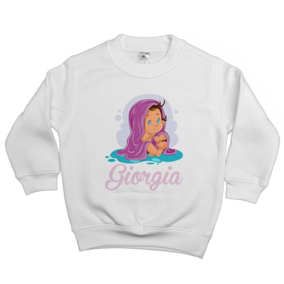 Felpa bambina personalizzata con nome bimba con asciugamano Divertenti
