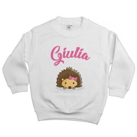Felpa bambino personalizzata con nome baby riccio Divertenti