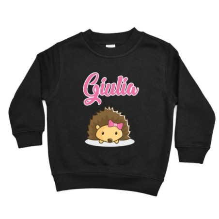 Felpa bambino personalizzata con nome baby riccio Divertenti