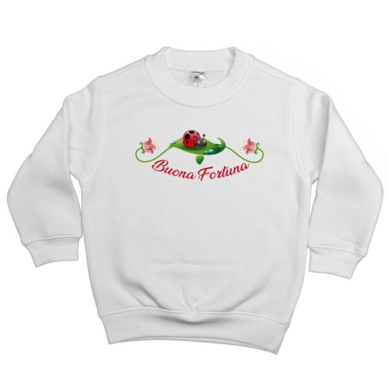 Felpa bambino buona fortuna coccinella Divertenti