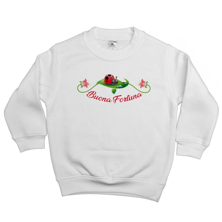 Felpa bambino buona fortuna coccinella Divertenti