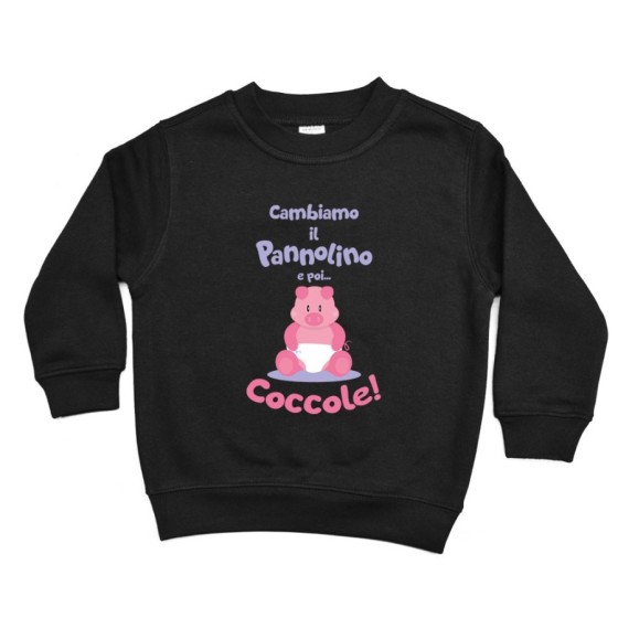 Felpa bambino cambiamo il pannolino e poi coccole Divertenti