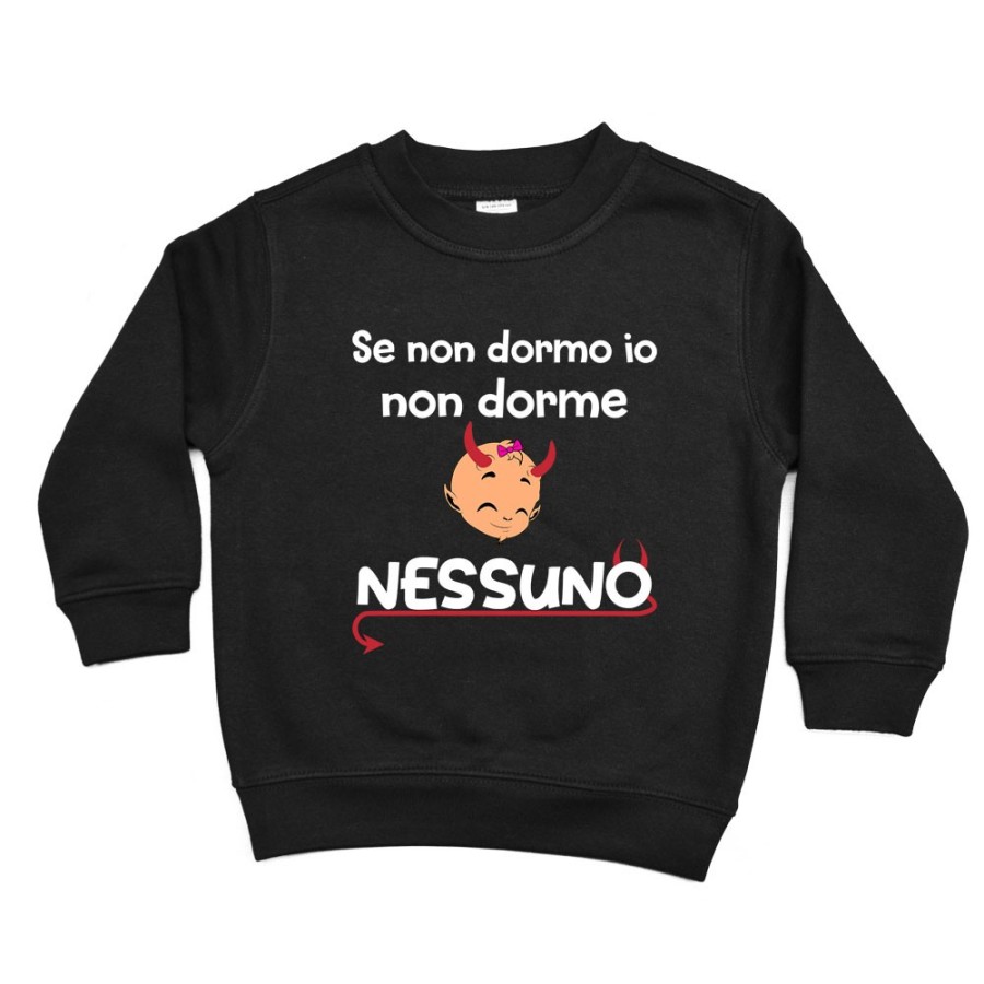 Felpa bambino se non dormo io non dorme nessuno Divertenti