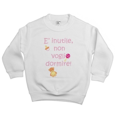 Felpa bambino non voglio dormire