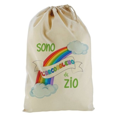 Sacchetto nascita bimbo sono arcobaleno di zio degli zii