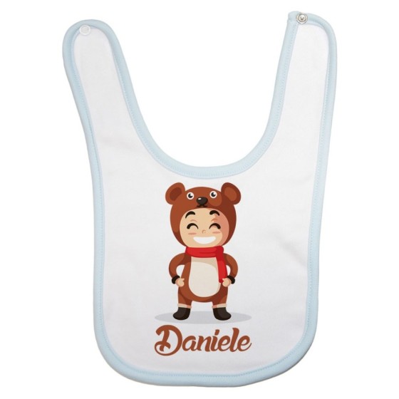 Bavaglino neonato personalizzato con nome baby orso Natale