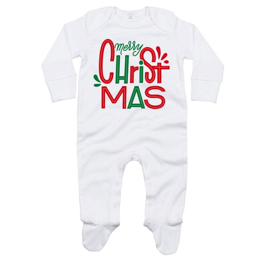 Tutina neonato personalizzabile con nome merry christmas colorful Natale