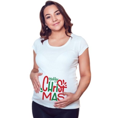 Maglia premaman personalizzabile con nome merry christmas...