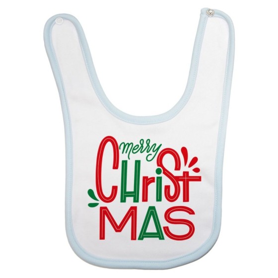 Bavaglino neonato personalizzabile con nome merry christmas colorful Natale