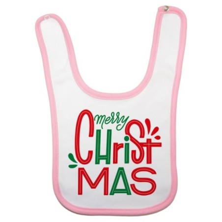 Bavaglino neonato personalizzabile con nome merry christmas colorful Natale