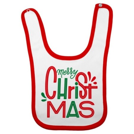 Bavaglino neonato personalizzabile con nome merry christmas colorful Natale