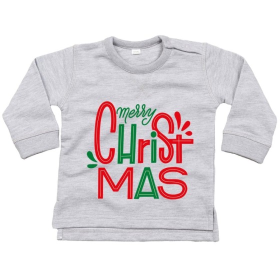 Felpa neonato personalizzabile con nome merry christmas colorful Natale