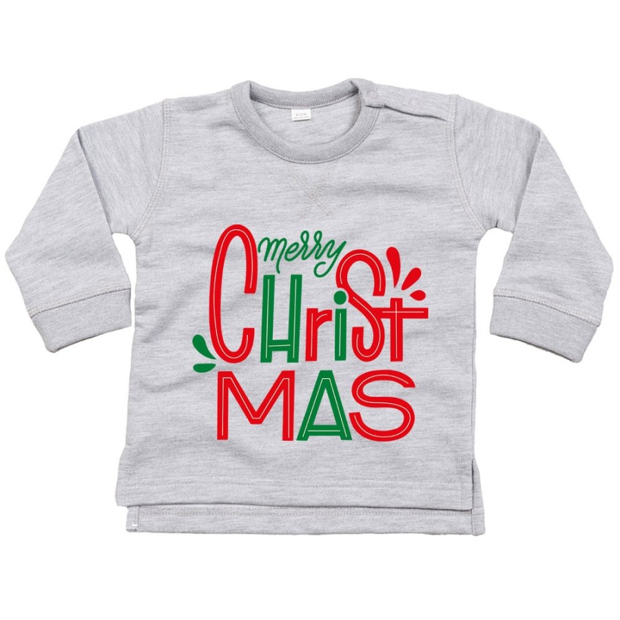 Felpa neonato personalizzabile con nome merry christmas colorful Natale