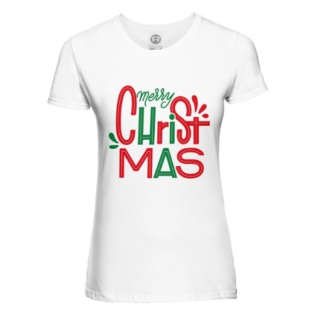 T-shirt donna personalizzabile con nomemerry christmas...