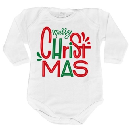 Body neonato personalizzabile con nome merry christmas...