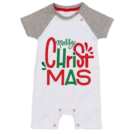 Pagliaccetto neonato personalizzabile con nome merry christmas colorful Natale